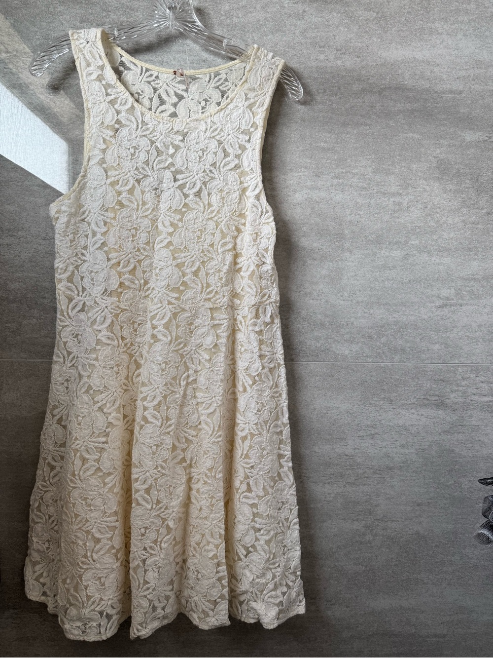 Free People Cream Lace A-line Dress Fully Lined Beautiful Dress Medium